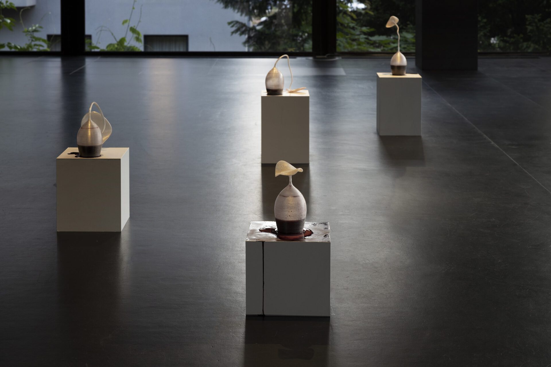 Jiyoon Chung, A hair of the dog, 2022, 3D printed PETG, red wine, dimensions variable.
