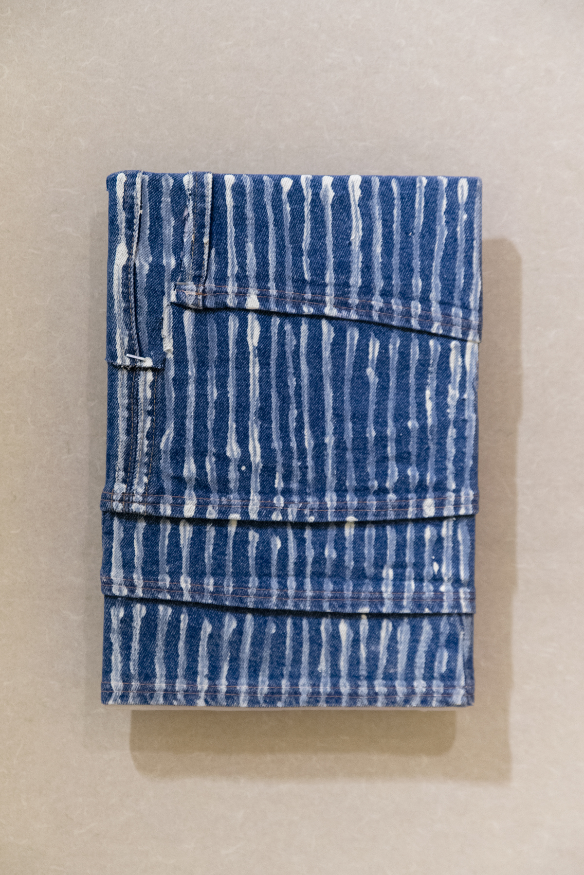 Sophia Domagala, Jeans and Lines, 2022 acrylic, jeans, 28 x 20cm