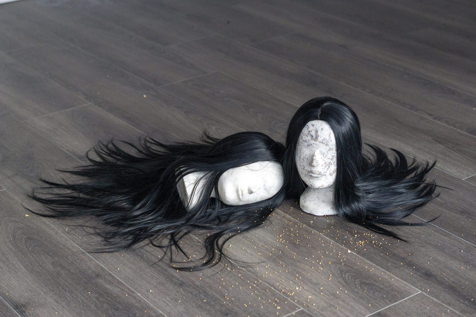 Kay Yoon, interdependent, 2022, Soy Wax, Coconut Oil, Bird Feed, Variable Dimension