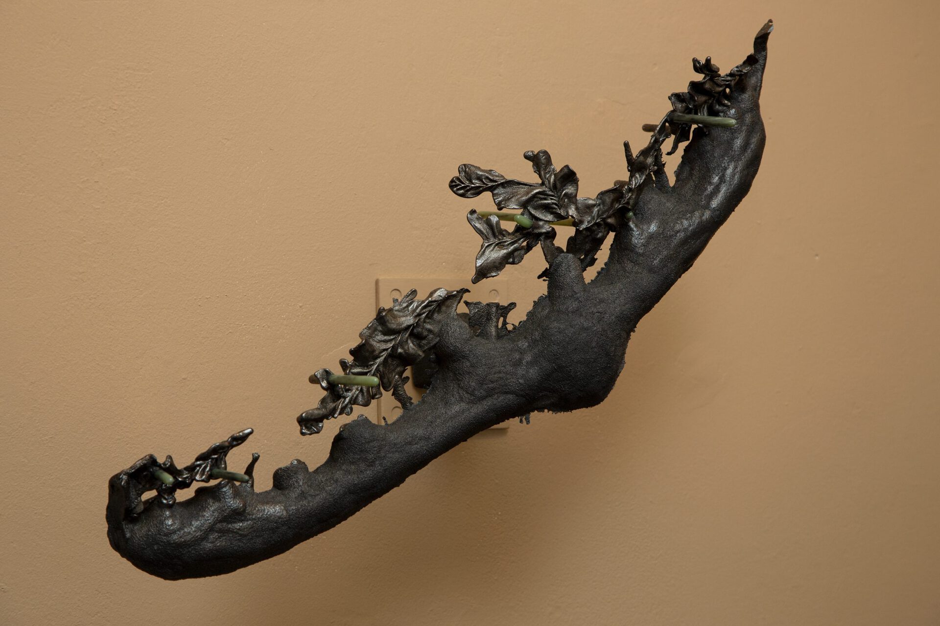 Alice Gong Xiaowen,“...what is our essence and who / drinks its nectar?”, 2020-2022, Cast iron, soapstone, stainless steel, 27 x 9 x 9 Inch