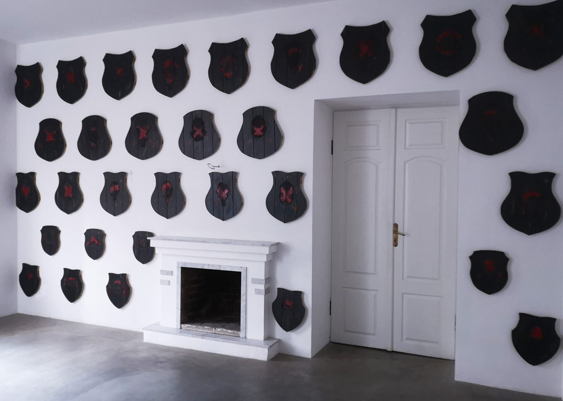 Andrius Erminas, from the series "Chambers of Reminiscence", installation view, wood, paint, 2022