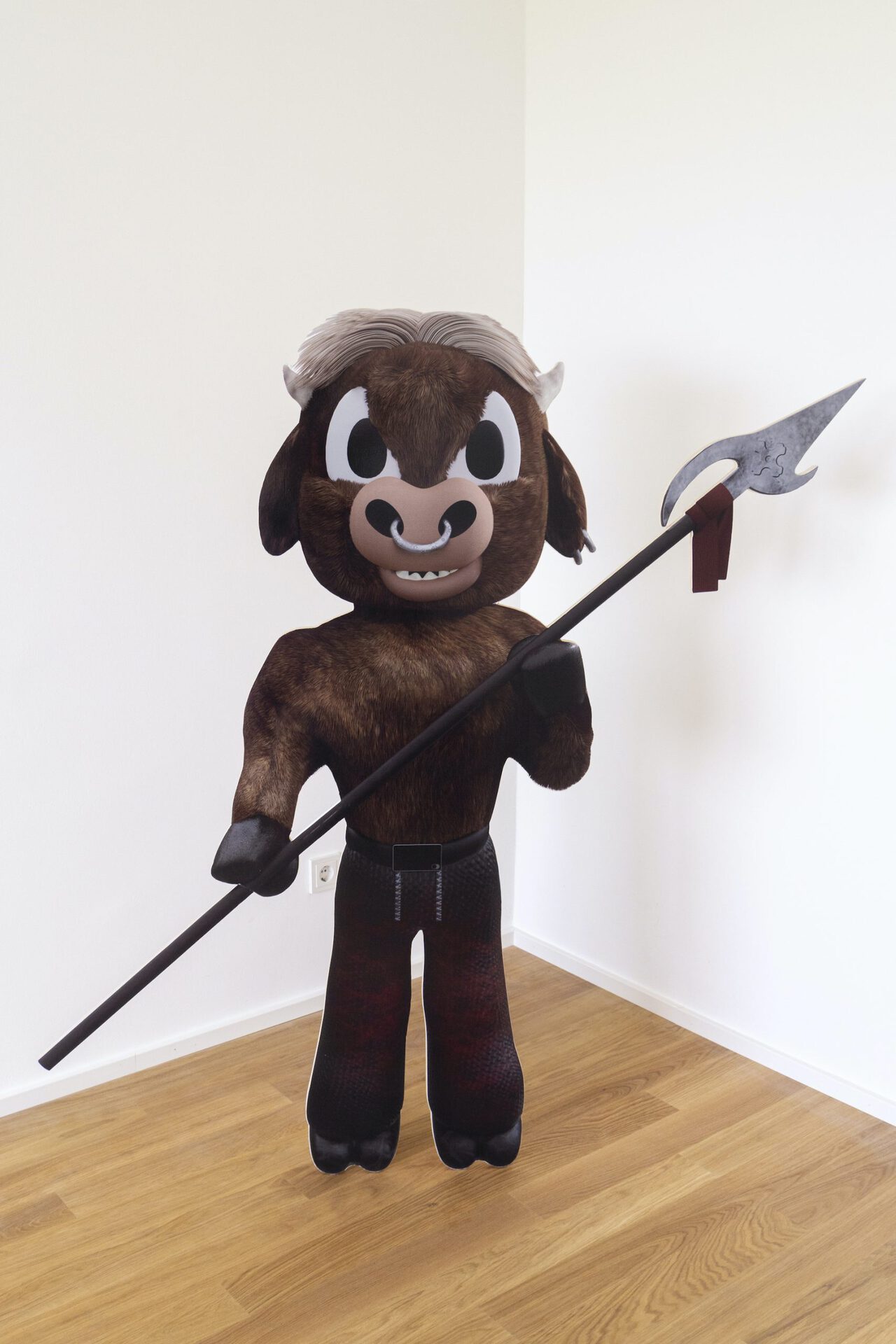 Linus Berg, Taunting Tom installation view 3, 2022, printed on milled multiplex boards, 160 x 120 x 21.5 cm