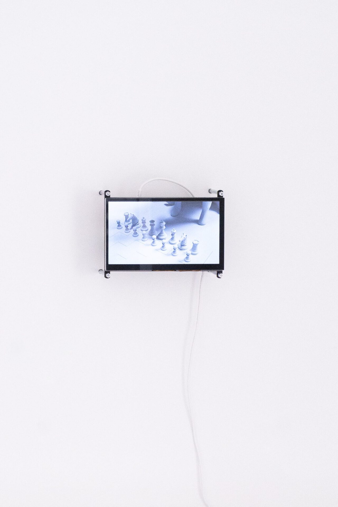 Nassim L'Ghoul, Pig from head to toe, installation view 2, 2022, 3D animation, 16,5 x 10 cm, 02:25 min, sound: Ungemach