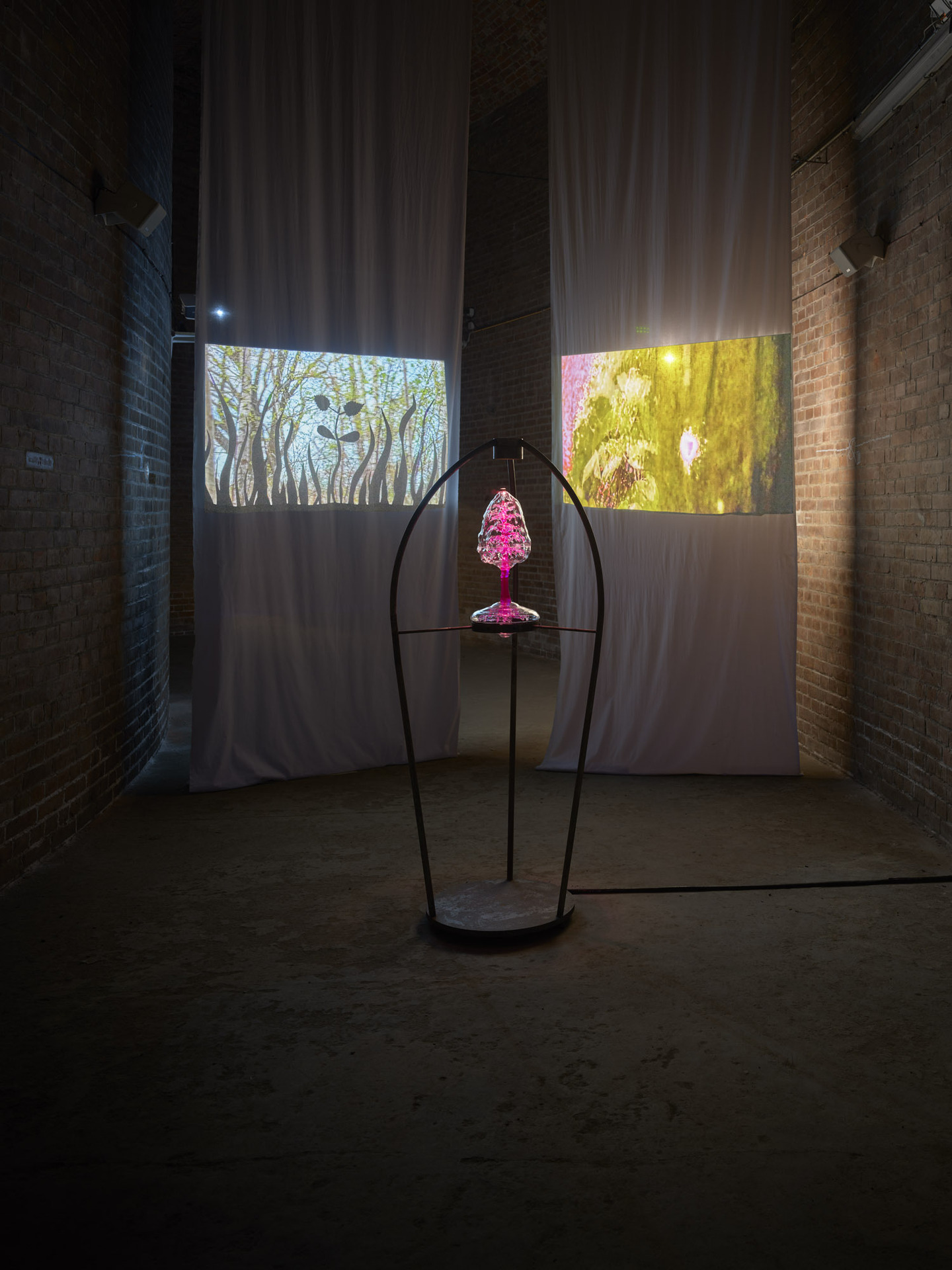 Kat Austen, Stranger Than the Trees, dimensions variable, installation view, Fossil Experience, Prater Galerie Berlin at Grosser Wasserspeicher (2022). Photo: Eric_Tschernow