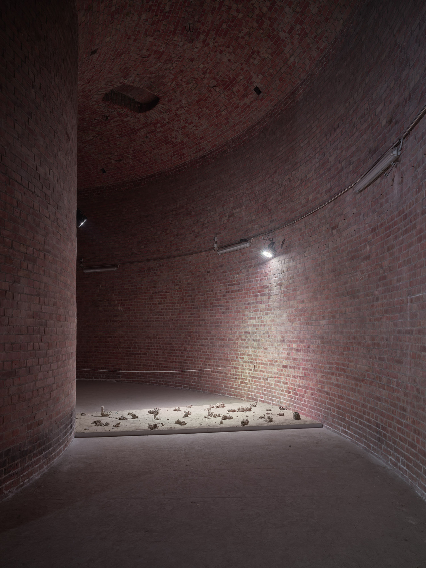 Marjolijn Dijkman, Cloud to Ground #1, installation view, Fossil Experience, Prater Galerie Berlin at Grosser Wasserspeicher (2022). Photo: Eric_Tschernow