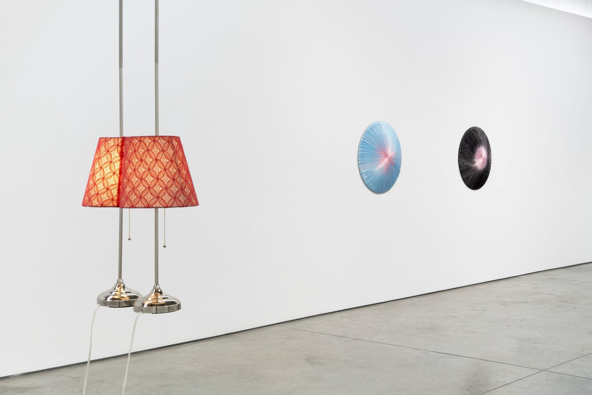 Gabriele Beveridge & Carlos Reyes, Laps, 2022. Exhibition view with PROMESA (2022) and Orbit (2022), Bradley Ertaskiran, Montreal, Canada.