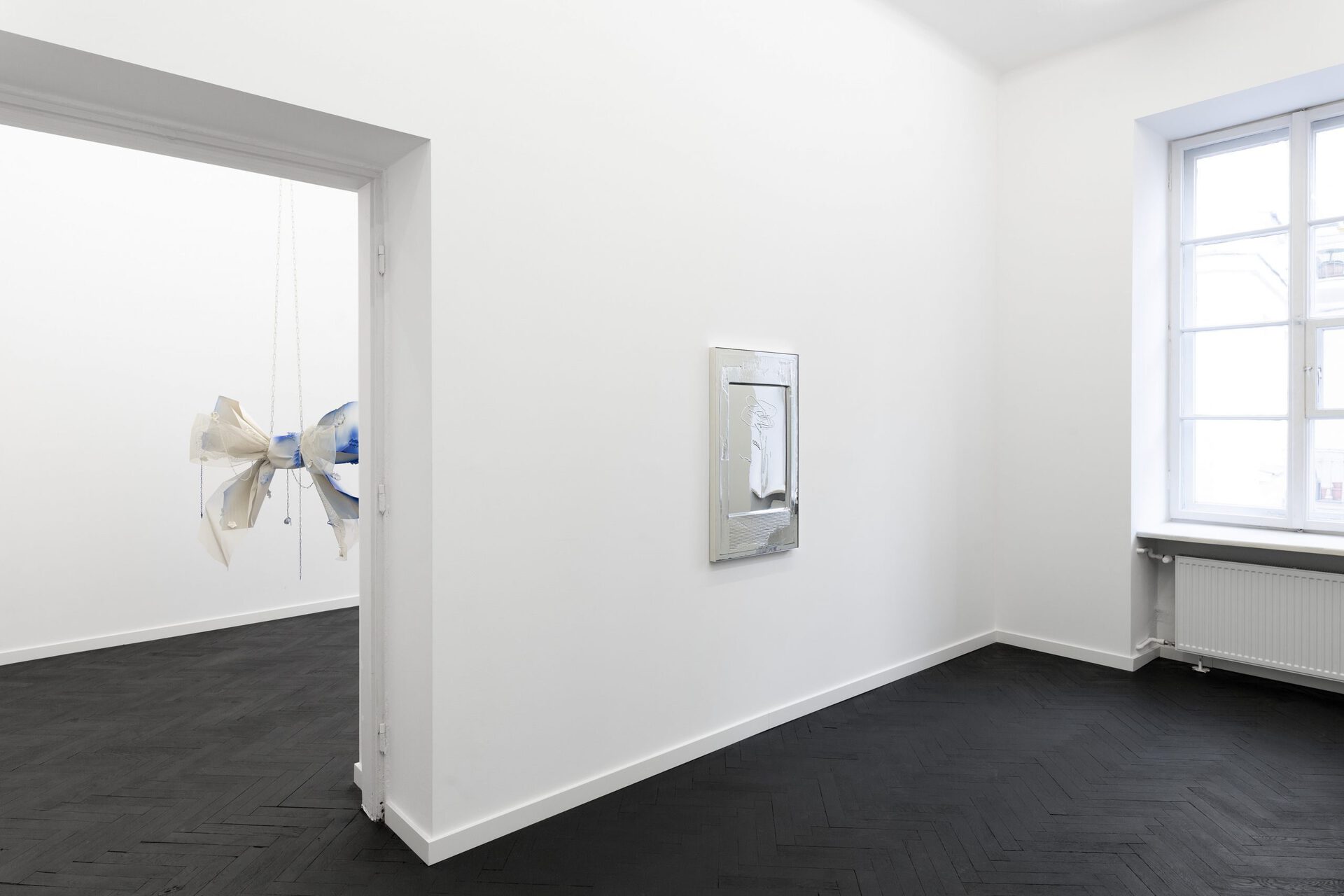 Julia Dubsky, Hannah Sophie Dunkelberg, Heike-Karin Föll, Neuzeit Grotesk, group show at Gunia Nowik Gallery, 2022, exhibition view. Courtesy of Gunia Nowik Gallery.