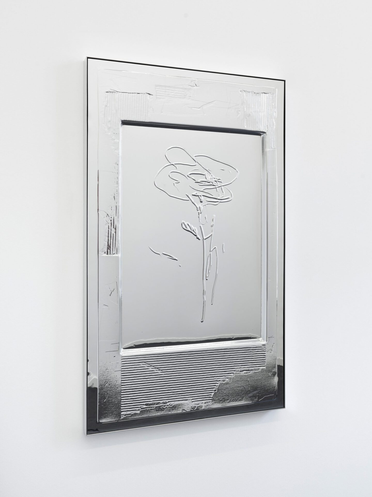 Hannah Sophie Dunkelberg, LAUREL 1325, 2022, polysterne, polished aluminium frame, 100 x 60 x 4 cm. Courtesy of the artist and Gunia Nowik Gallery.