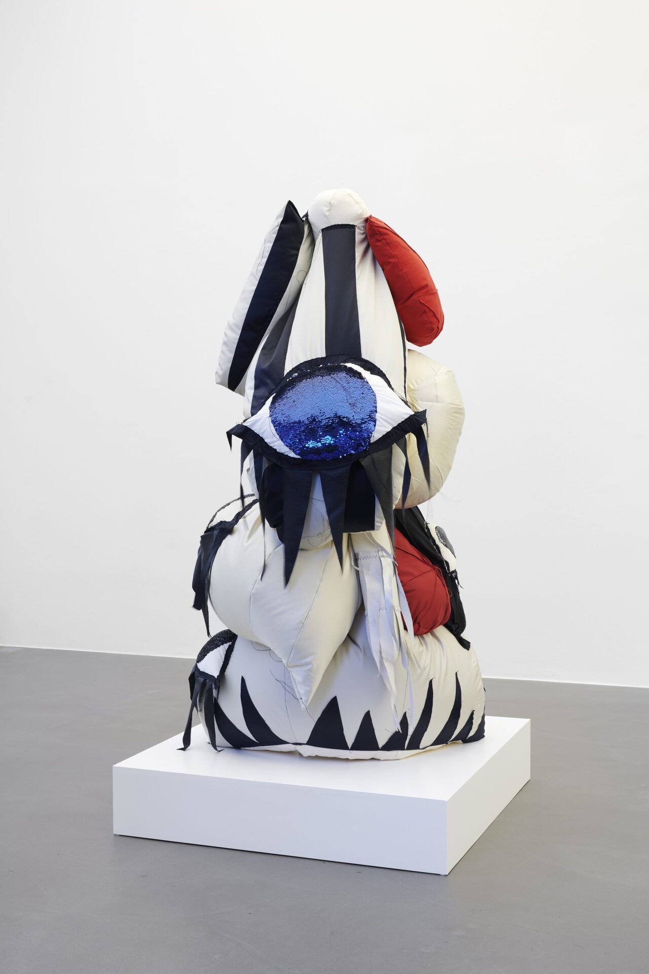 Hoda Tawakol, Mummy #19, 2022, fabric wadding styrofoam thread sequin, 31x19x17cm