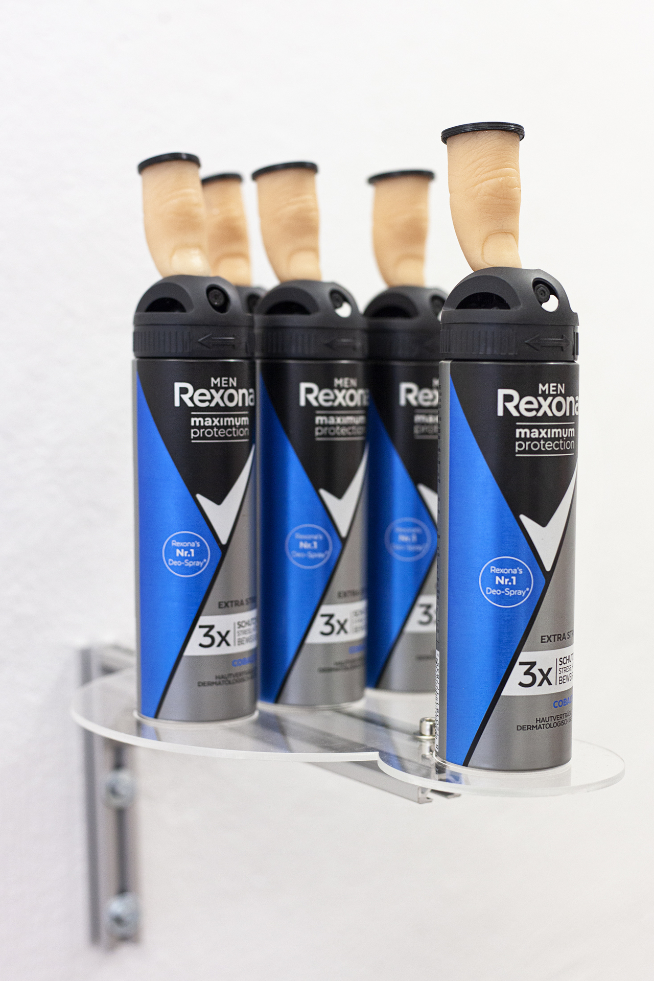 Christian Kölbl, Maximum Protection, 2022, Deodorants, silicone, 3D print (Edition of 5), 22 x 4,5 x 4,5