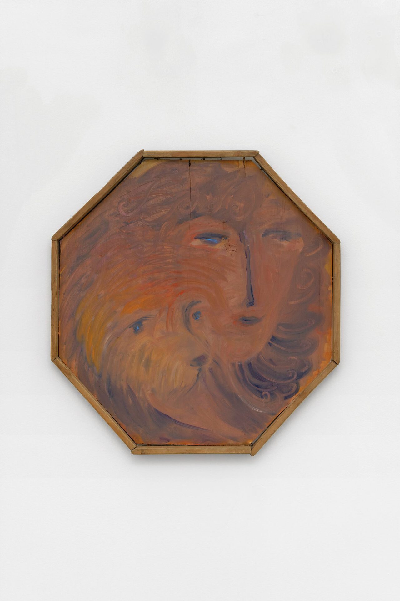 Jessy Razafimandimby, Sous la Grande Niche Bienheureuse, 2022, acrylic and oil on wood, 41.5 x 40 x 2.5 cm, unique