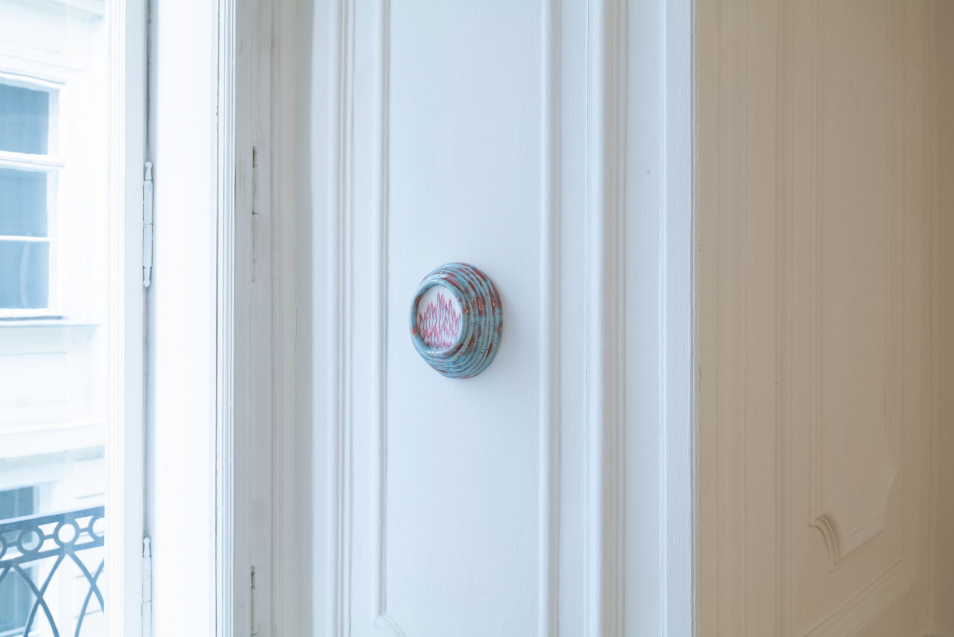 Julia Belova "Fire 1" 2022 ceramics, glaze, graphics 14x11 cm