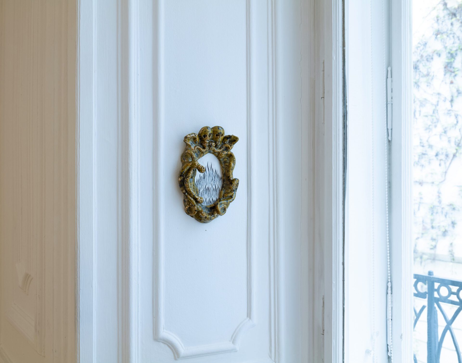 Julia Belova "Fire 2" 2022 ceramics, glaze, graphics 23x17 cm