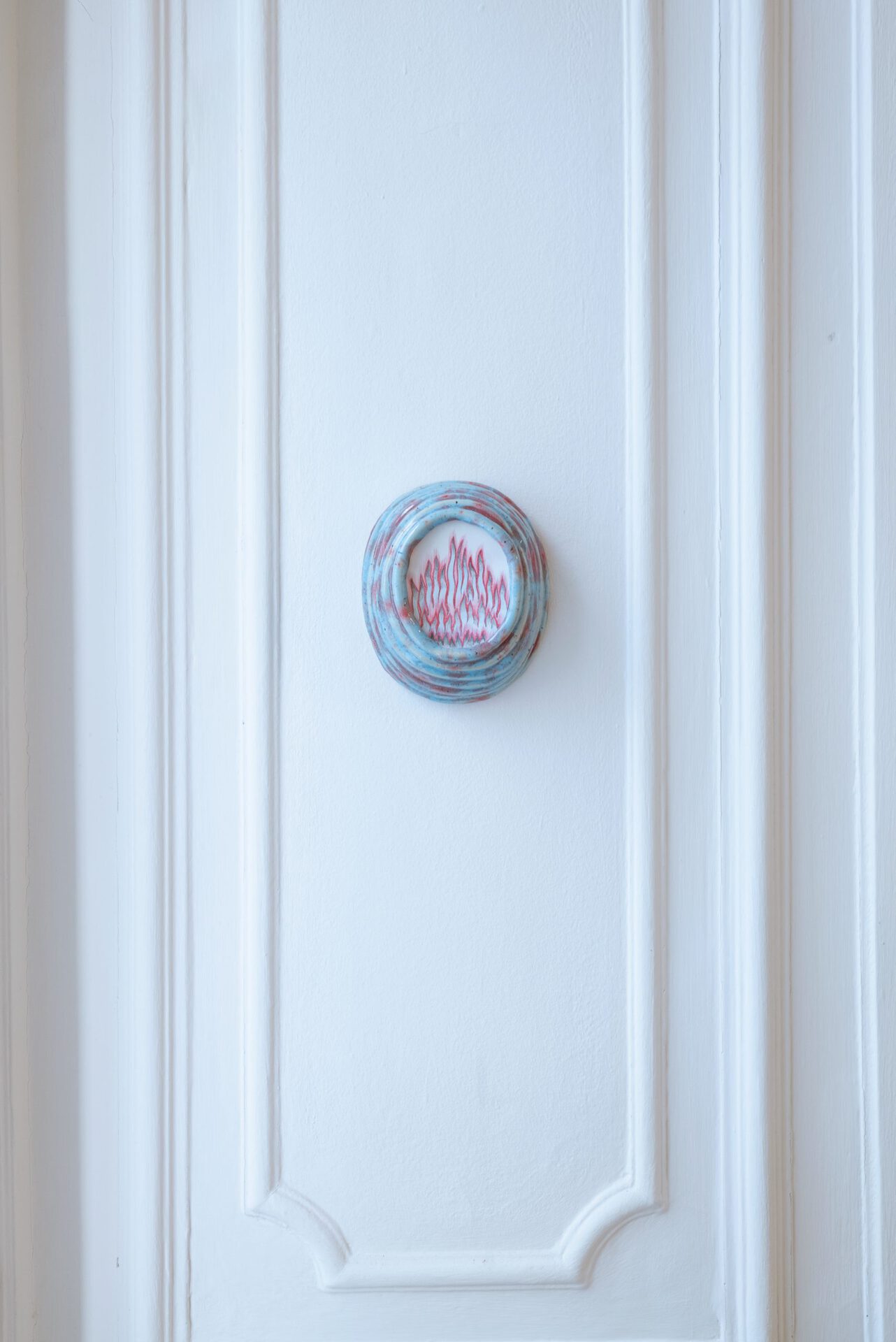 Julia Belova "Fire 1" 2022 ceramics, glaze, graphics 14x11 cm