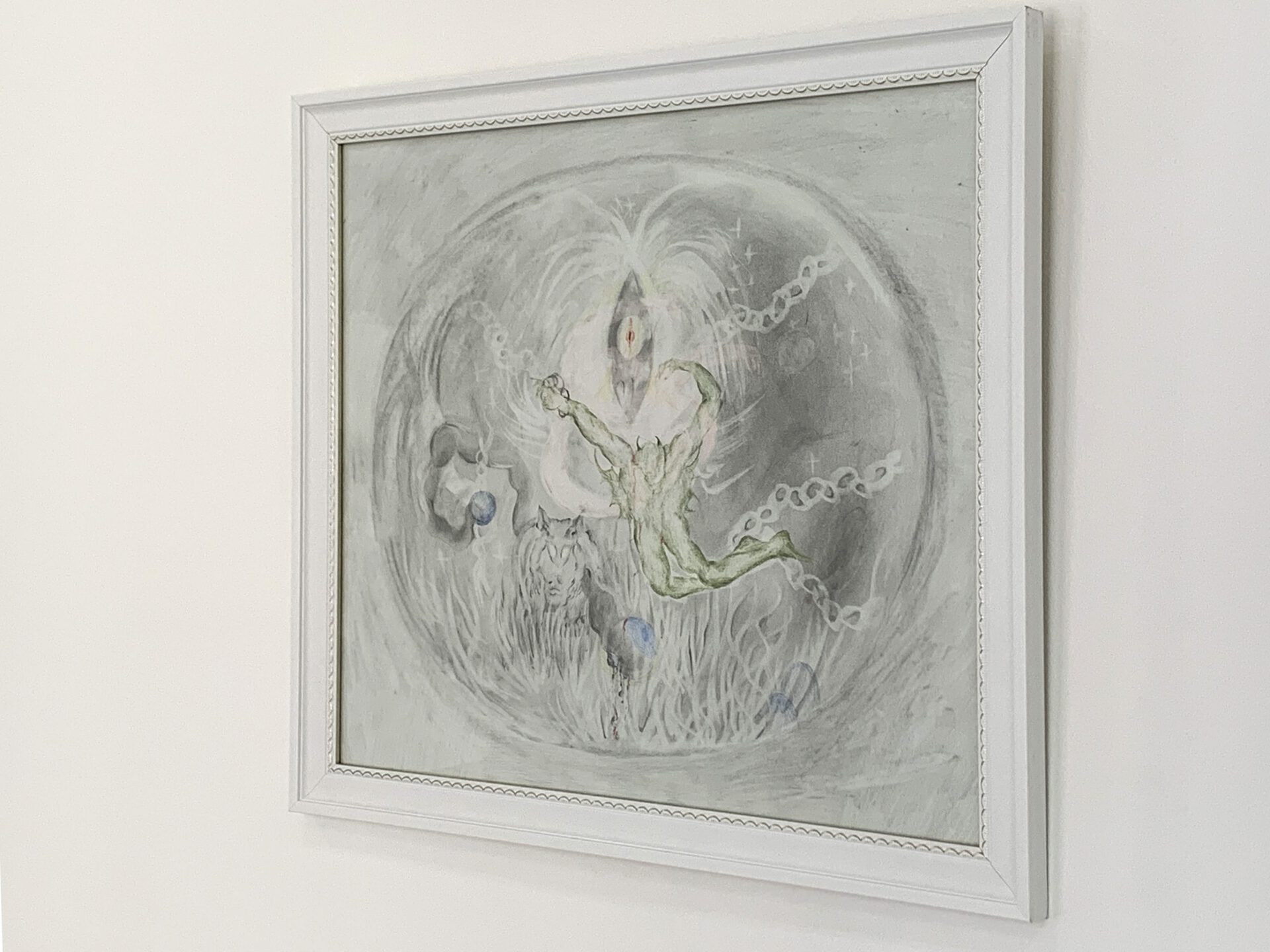 Lola, Untitled, 2022, pencils and Ink on paper, framed