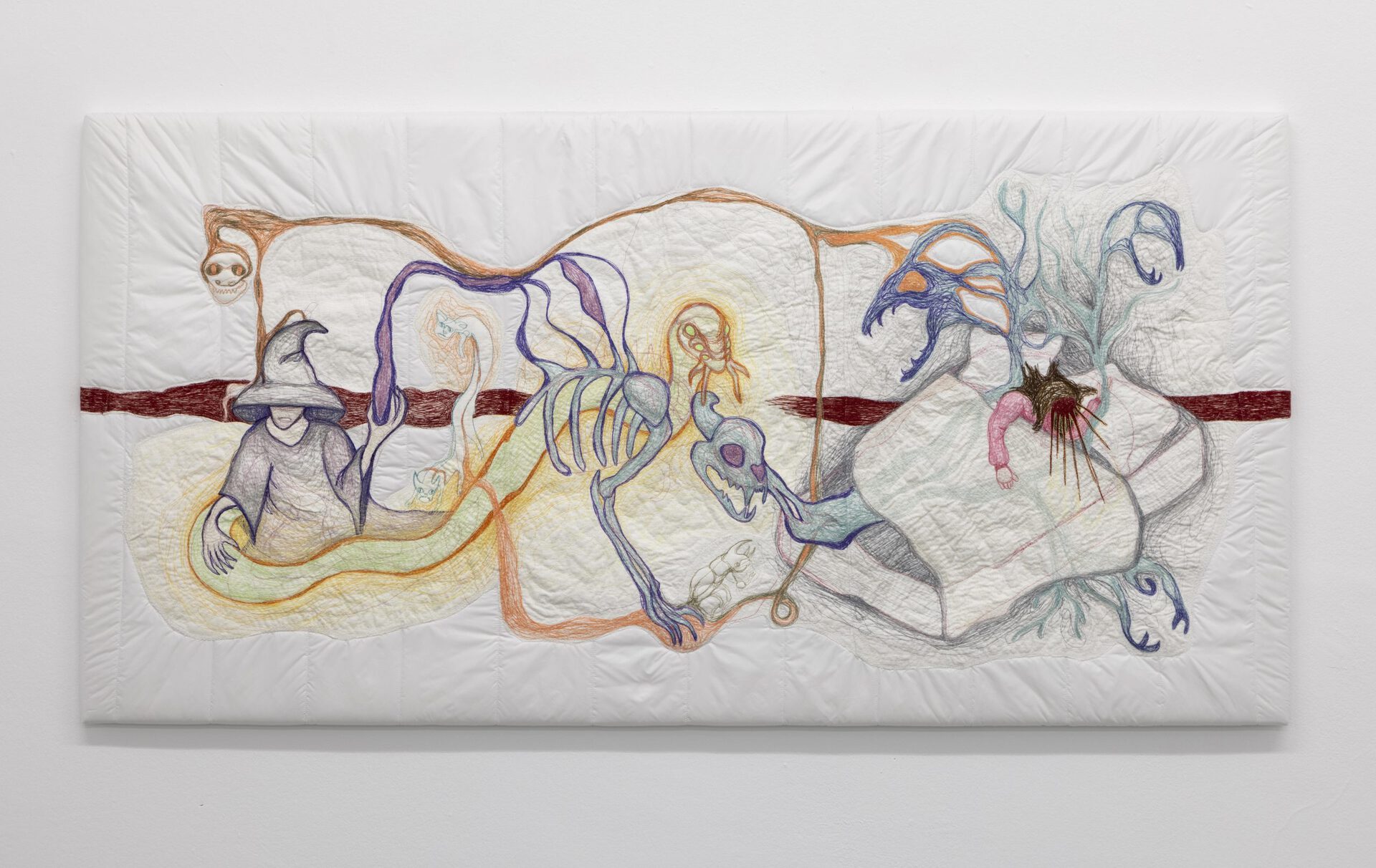 Mary-AudreyRamirez, Ranni´s sleep spell, 75x150cm, 2022, yarn on linen