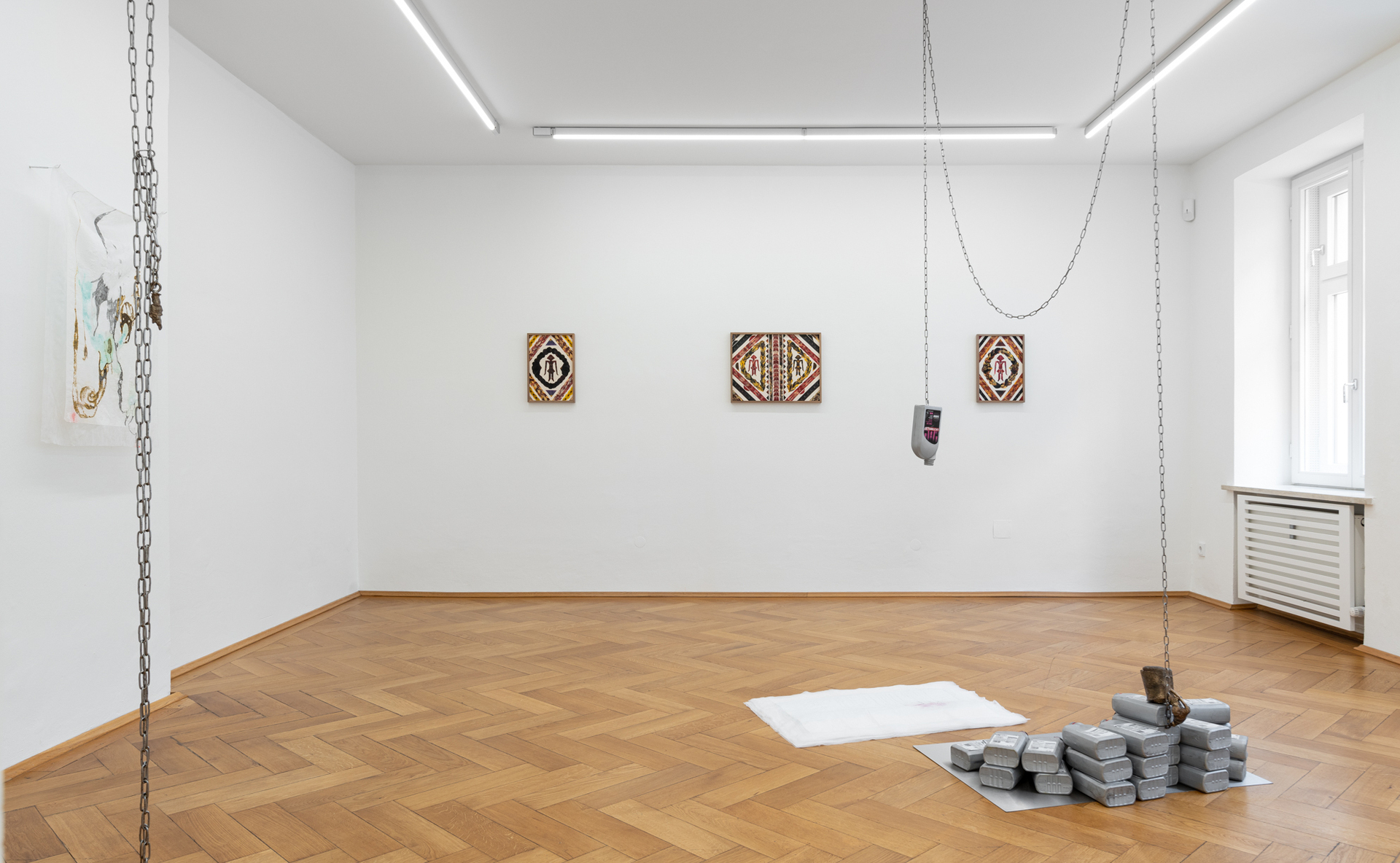 Installation view "Materials for Virtue / Incandescent Flare" (Curated by Àngels Miralda), Britta Rettberg Munich 2022
