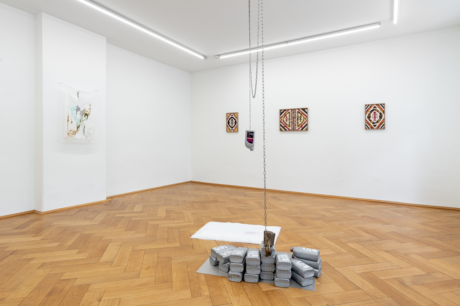 Installation view "Materials for Virtue / Incandescent Flare" (Curated by Àngels Miralda), Britta Rettberg Munich 2022