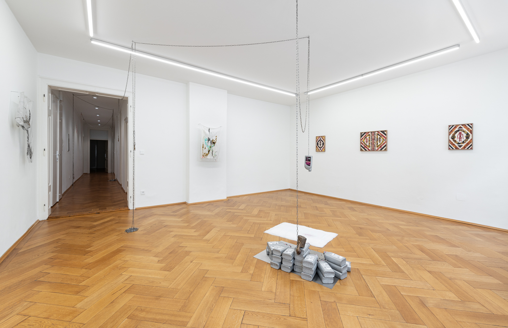 Installation view "Materials for Virtue / Incandescent Flare" (Curated by Àngels Miralda), Britta Rettberg Munich 2022