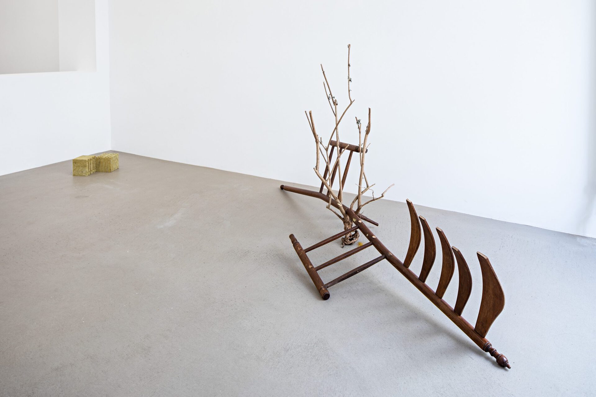 Michelle Chang Qin civic, 2022 Wood, chair 85 3/8 x 47 1/4 x 15 3/4 in 217 x 120 x 40 cm