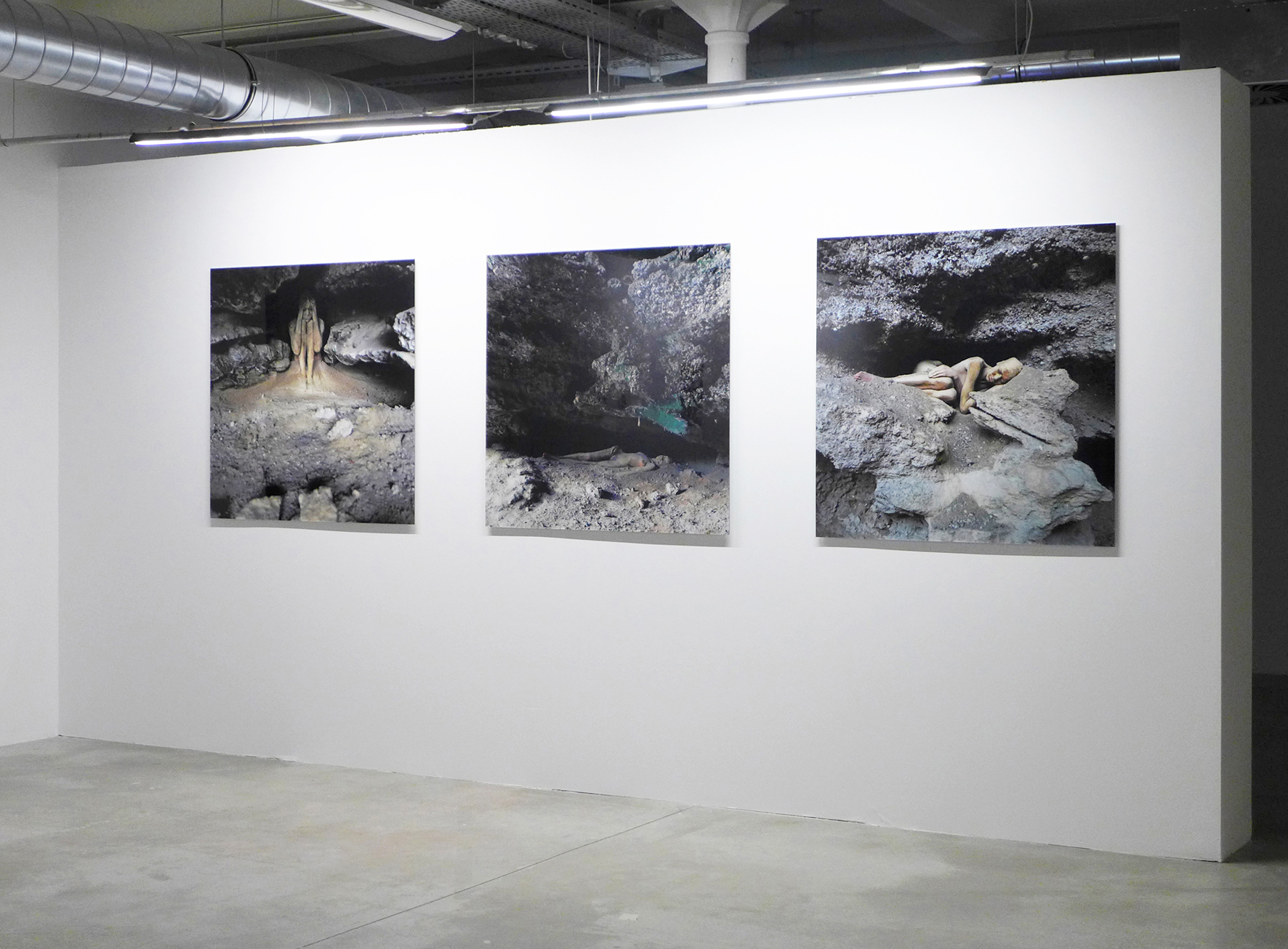 Vera von Lehndorff, Holger Trülzsch, Hörzing Grotto. Performance 1971. photographs, diasec, each 100 x 100 cm