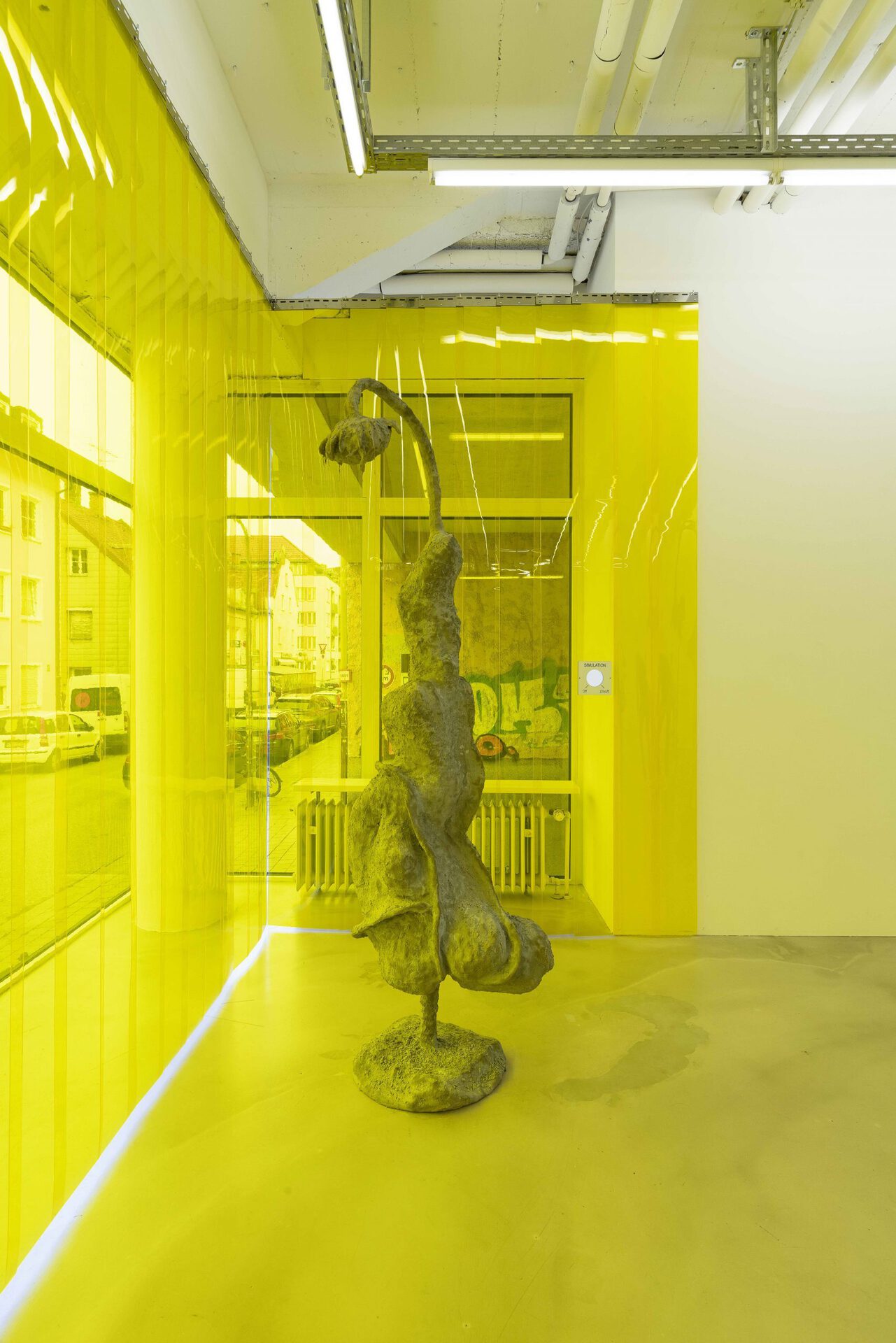 James Lewis - Not just suffering, but all forms of consciousness (Reciprocate), 2022, wood, plaster bandage, concrete, steel, 193x65x70 cm