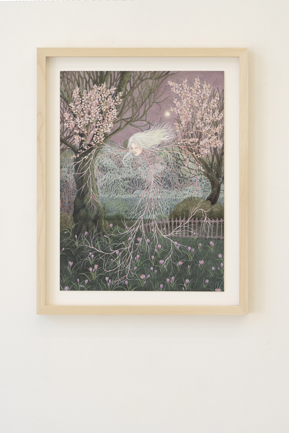 Oda Iselin Sønderland, "A Ball of Yarn", 2022 (Watercolour on paper, frame, 47,5 x 37,5 cm).