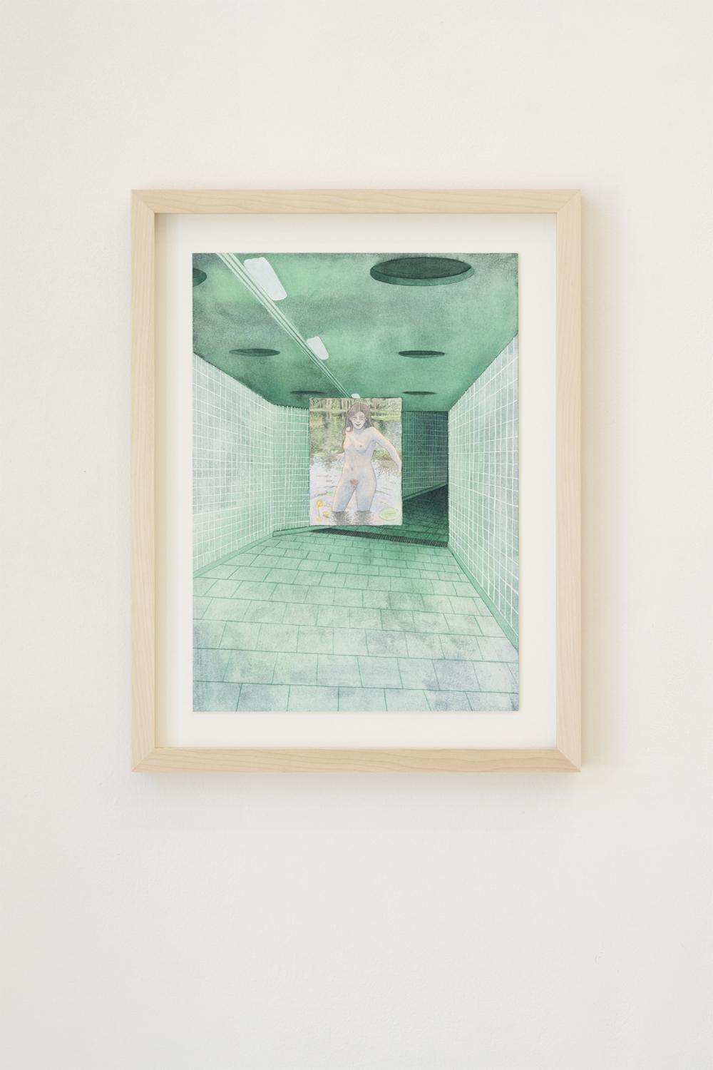 Oda Iselin Sønderland, "Svarttjern", 2021 (Watercolour on paper, frame, 39,5 x 30,5 cm).