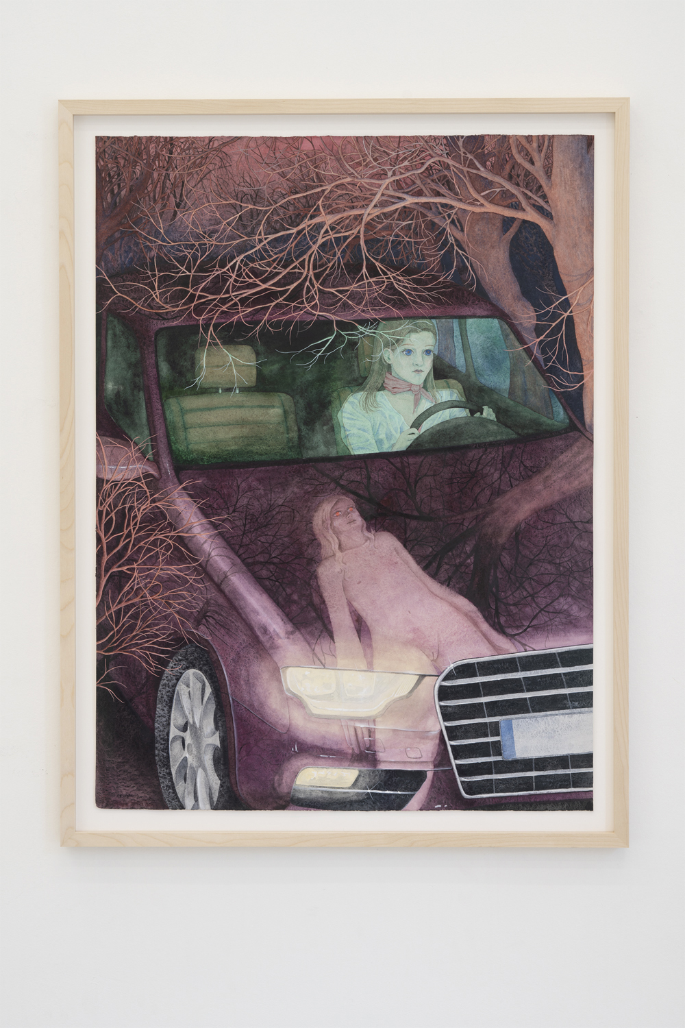 Oda Iselin Sønderland, "Krokus", 2021 (Watercolour on paper, frame, 84 x 64 cm).