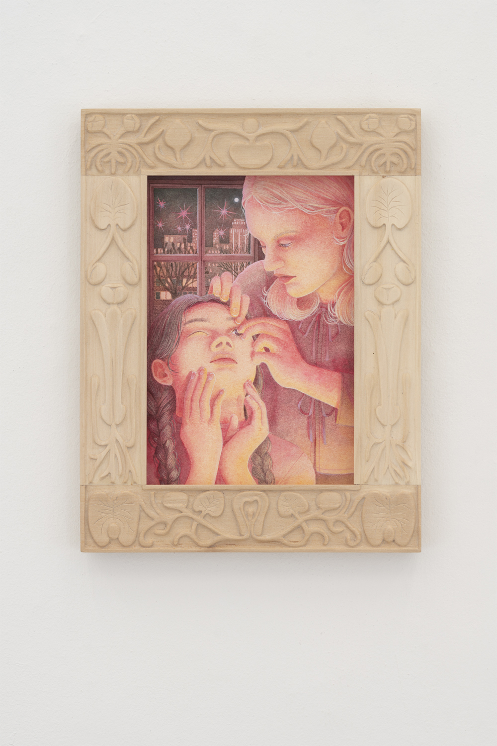 Oda Iselin Sønderland, "The Blue Box", 2022 (Watercolour on paper, artist-made frame, 33 x 25,5 cm).