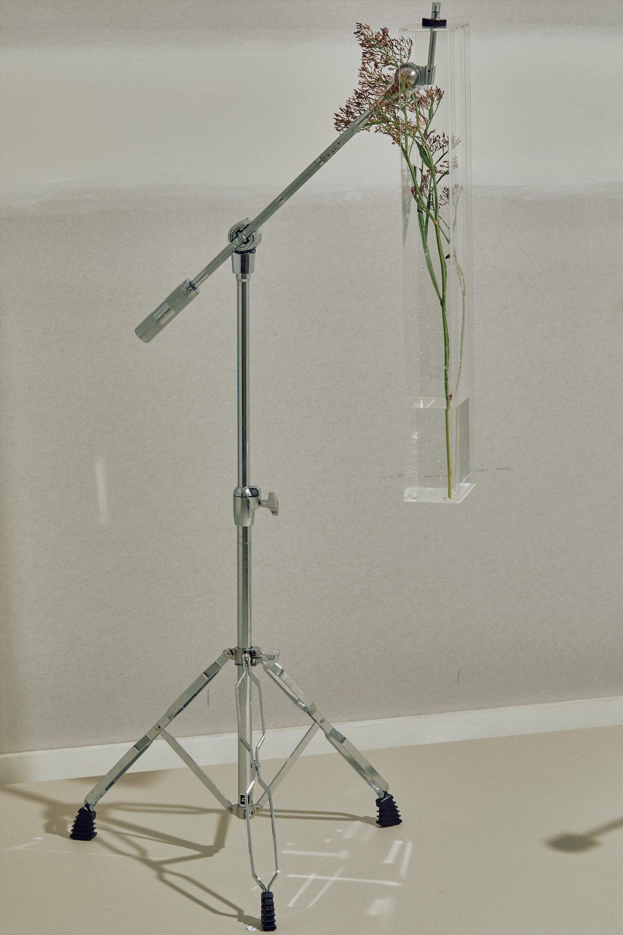 Jay Jermyn, Techno Tree, 2022, Drum stand, Acrylic, Flower, various dimensions
