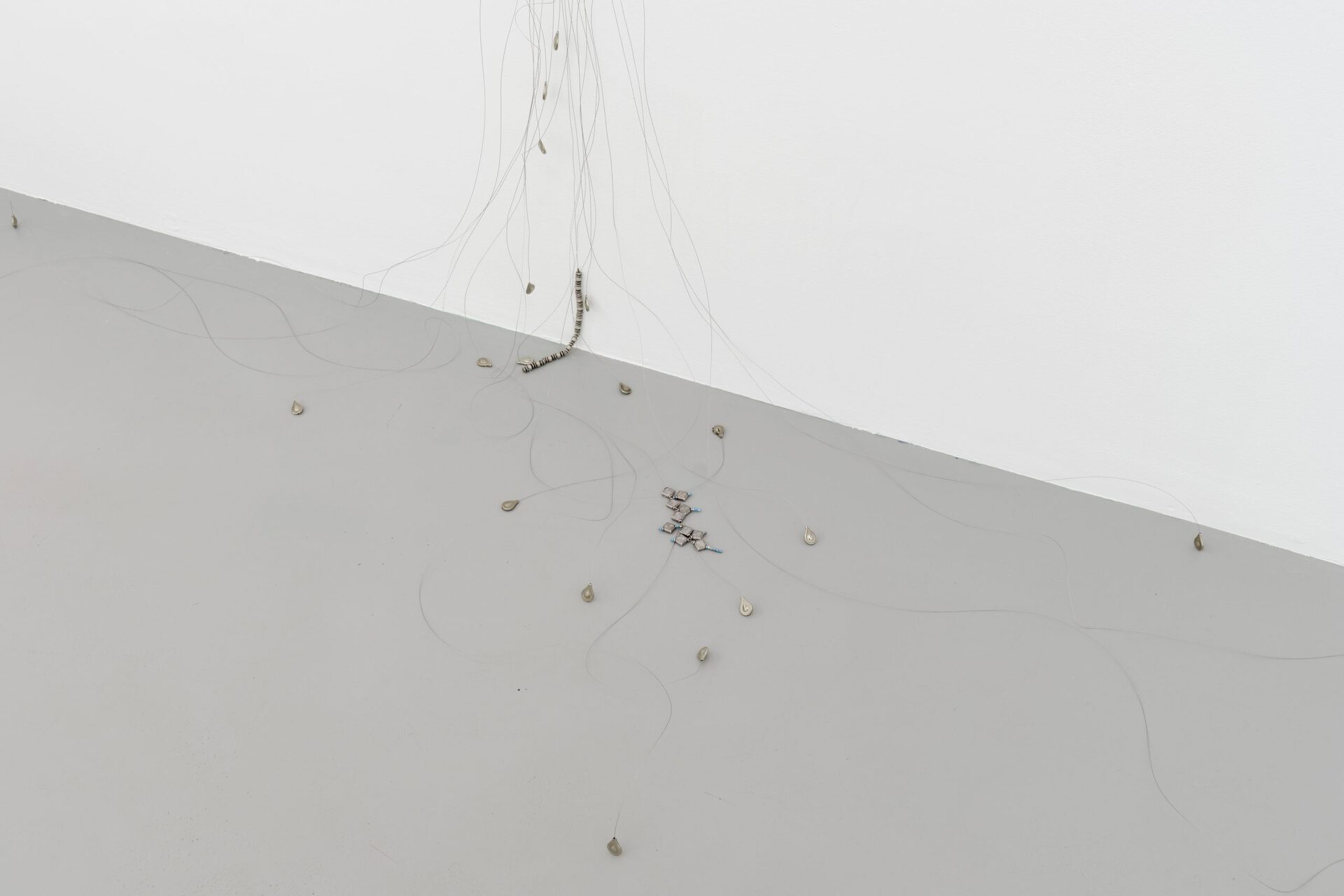 Ceylan Öztrük, detail, Untitled, 2022, wire and glass beads, dimensions variable