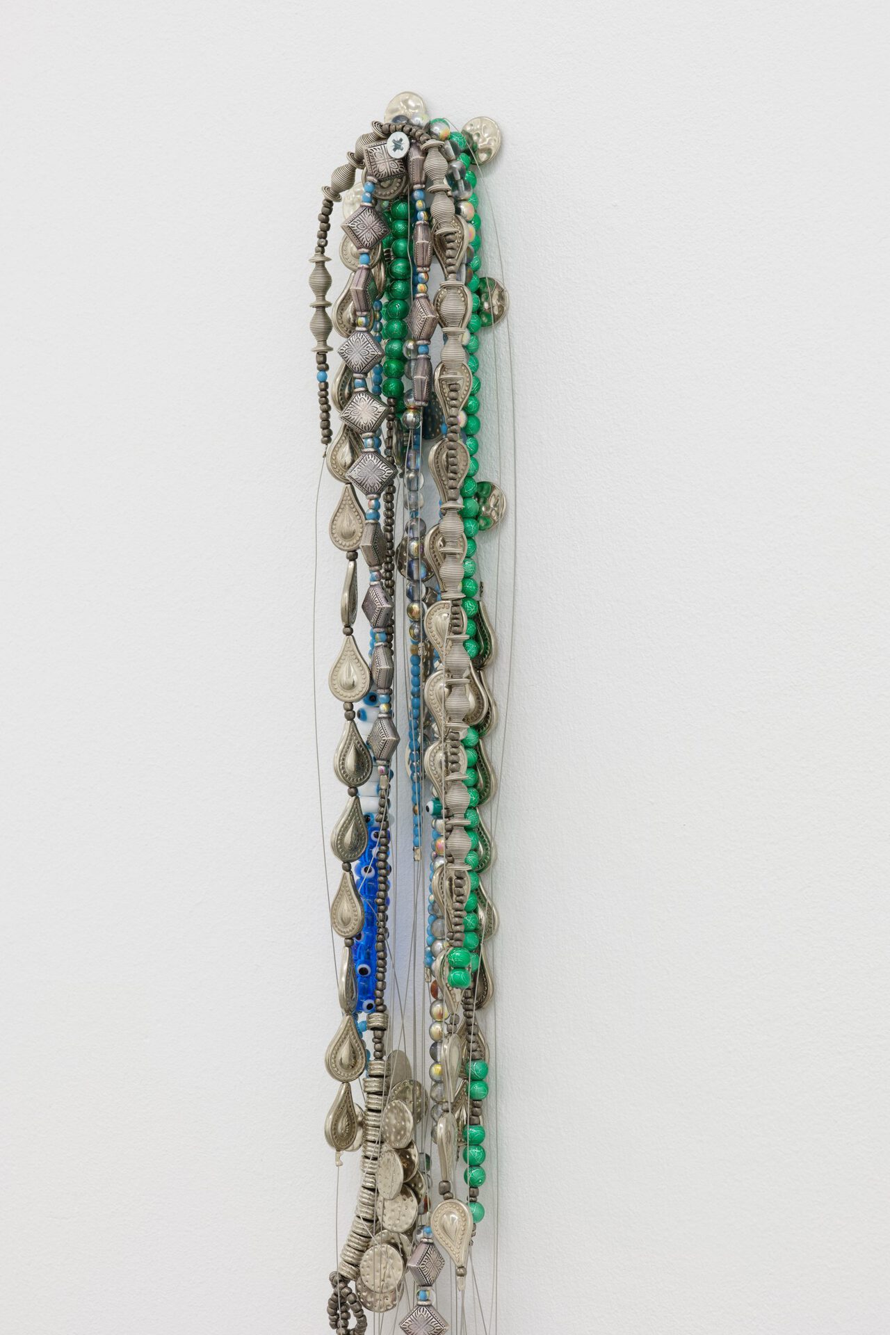 Ceylan Öztrük, detail, Untitled, 2022, wire and glass beads, dimensions variable