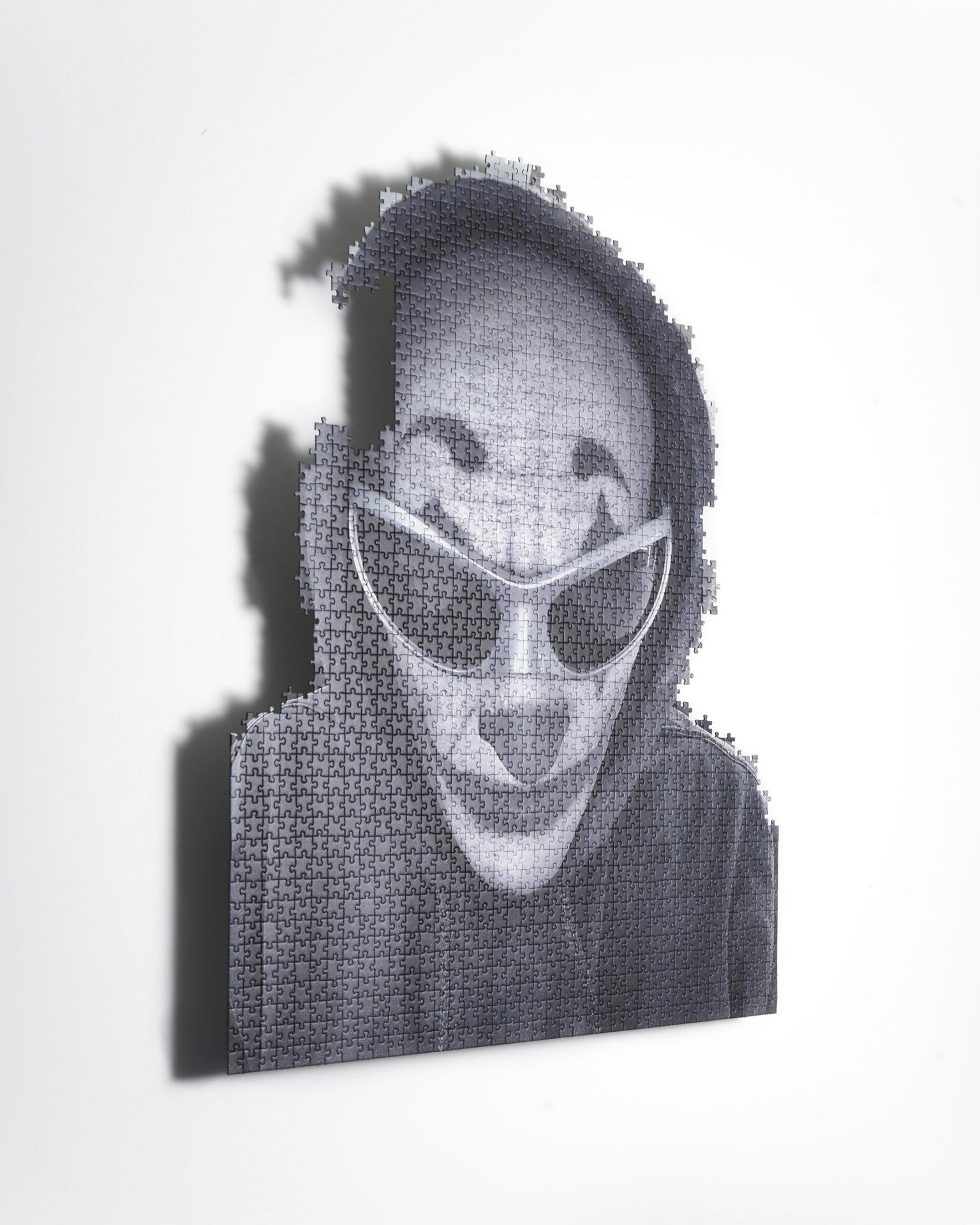 Julian-Jakob Kneer, PRODIGY, 2022, digital print on puzzle, aluminium construction, 90,5 x 75,5 x 5,5 cm