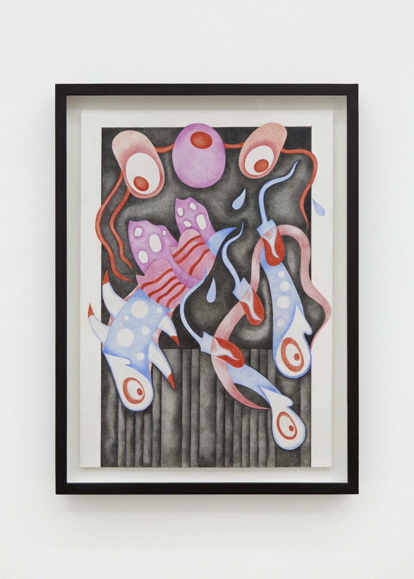 Dragonfly Garden, 2022. Coloured pencils on paper, 42 x 29.7 cm (47.5 x 35.5 cm framed)