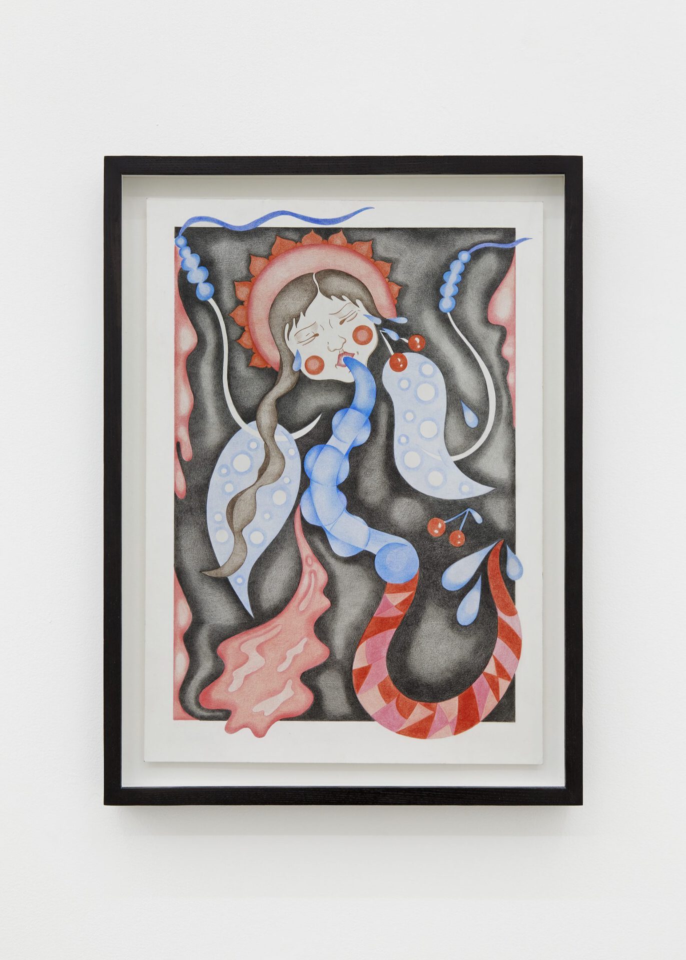 Siren’s Eve Pt.2, 2022. Coloured pencils on paper, 42 x 29.7 cm (47.5 x 35.5 cm framed)