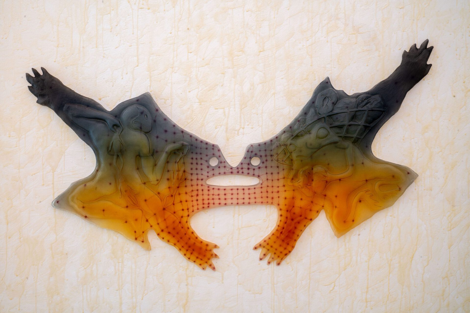 Slit //, 2022, airbrush on resin, variable dimensions