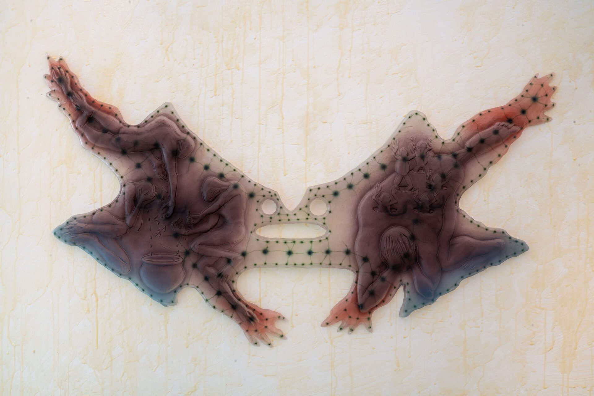 Slit /, 2022, airbrush on resin, variable dimensions