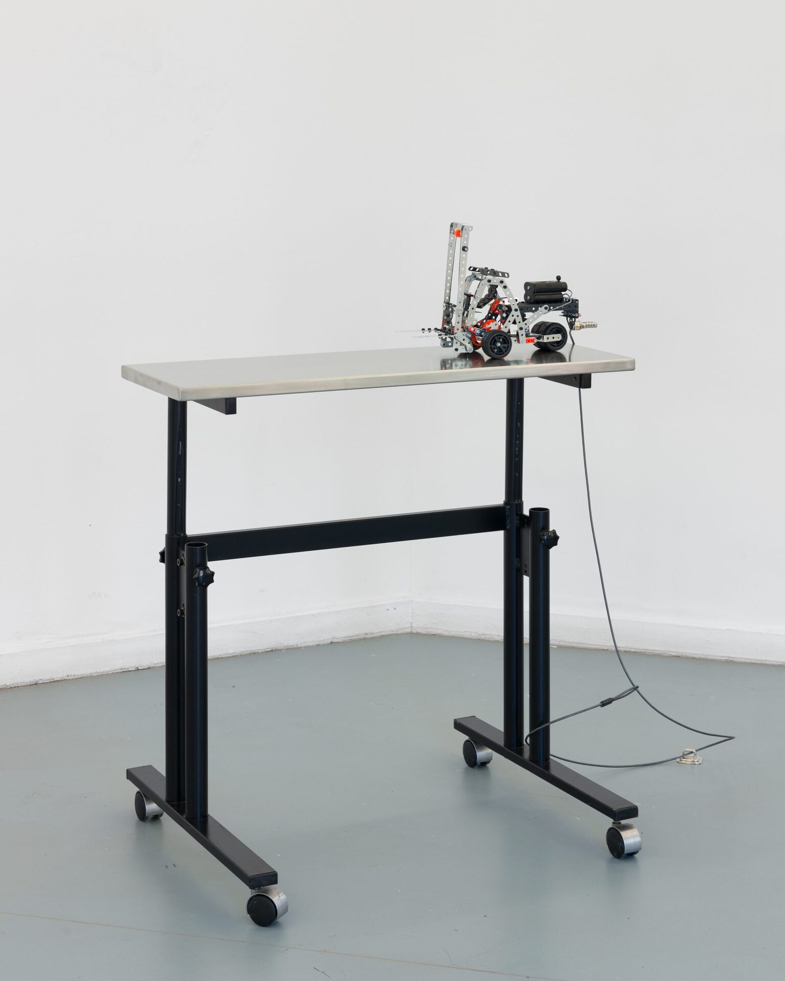 valdemar bisgaard, consequential damages arising, 2022, Meccano build, Defcon cable lock, Labofa trolley table frame - stainless steel