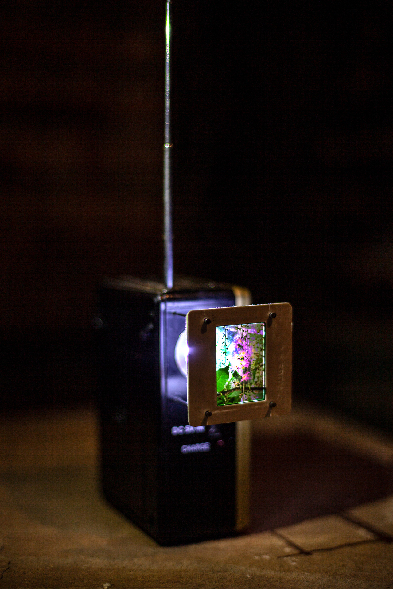 "storage" 2022, modified portable radio (with built in flashlight, dia, fm-transmitter, raw copper, audio player. (detail)