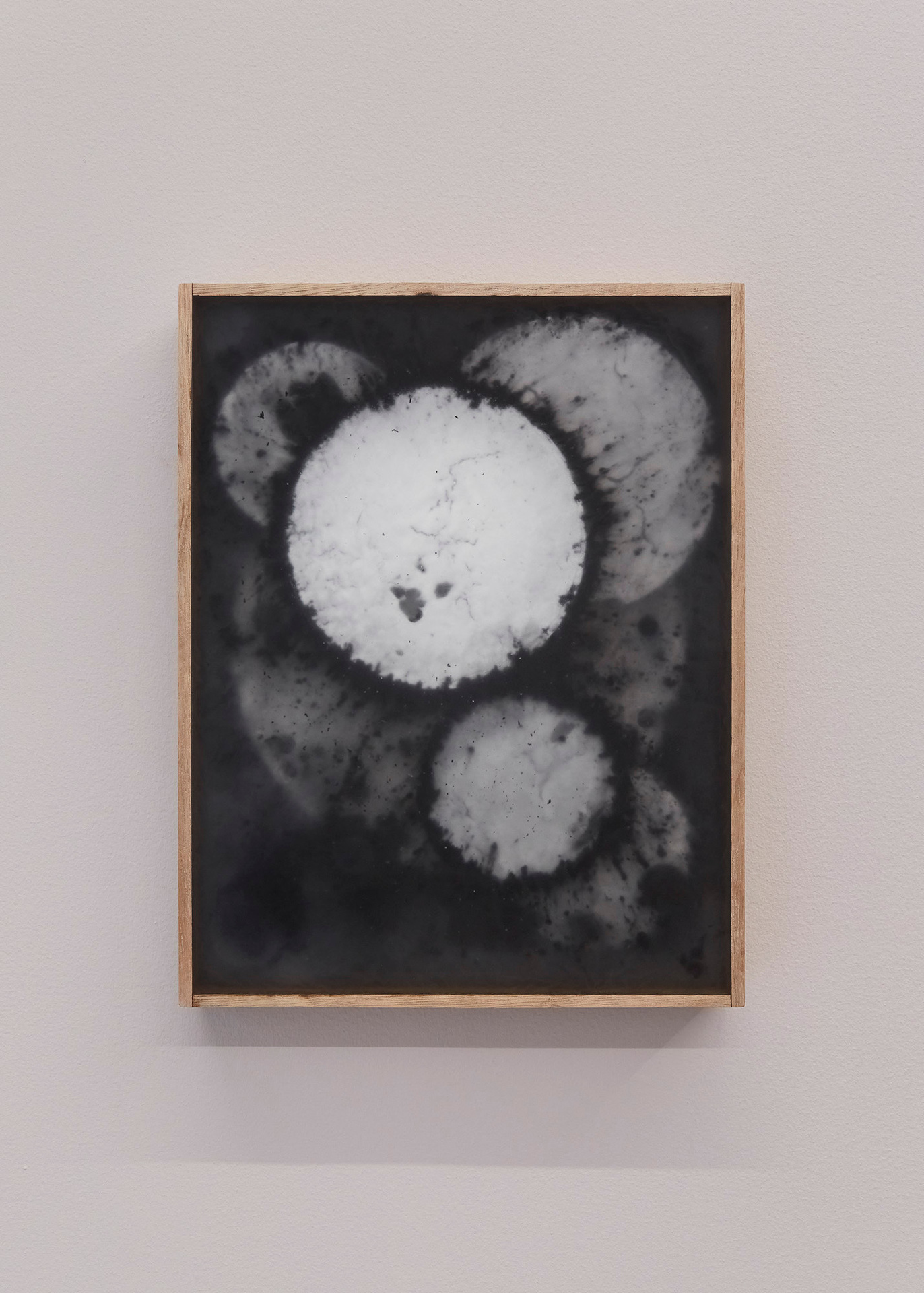 Claire Baily, How to build an ocean, 2022, Epoxy resin, graphite, charcoal, dolomite, meranti, plywood, 41 x 32 x 5 cm