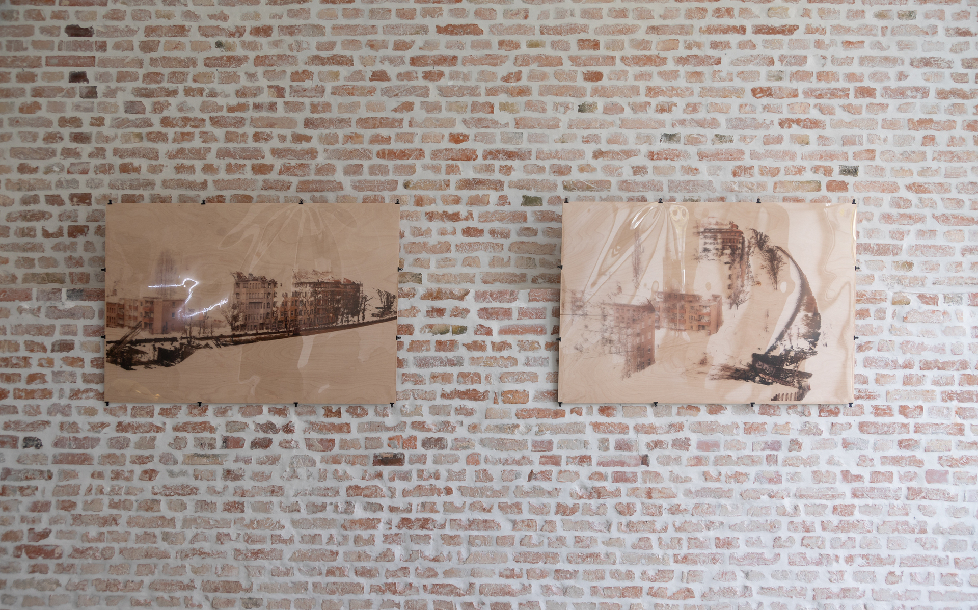 Chun-Li Wang; The Path—Sonnenallee; 2022; Digital Print on Transparent Foil, Wood, Metal Clips; 1300x940mm