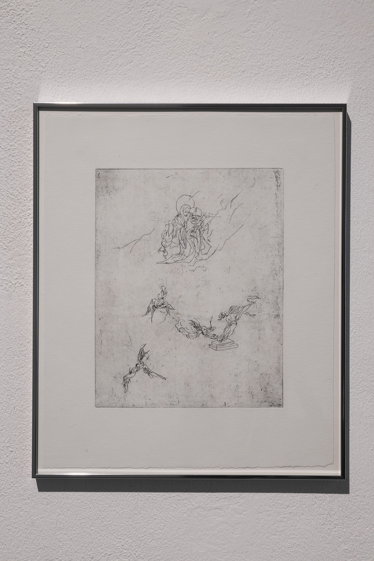 Soyon Jung, Katerina (study), 2020, Etching on handmade paper in aluminum frame, 24,5 × 19,5 cm