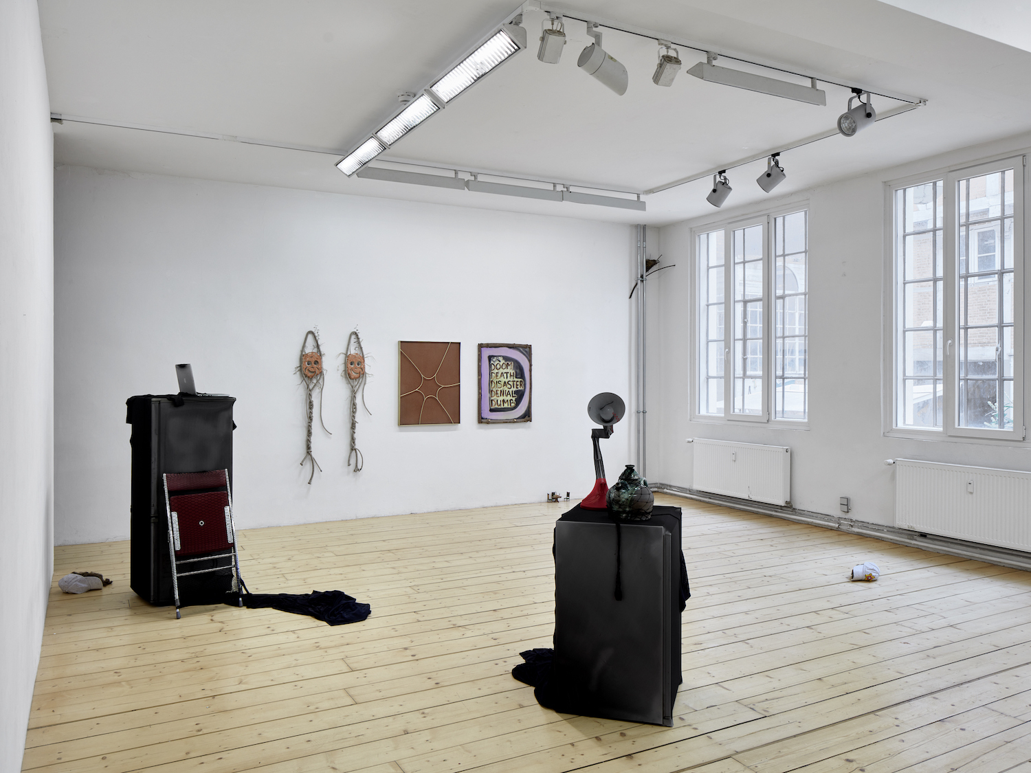Vicarious living, installation view, Julie Stavad, Lars Worm, Mikkel Carlsen