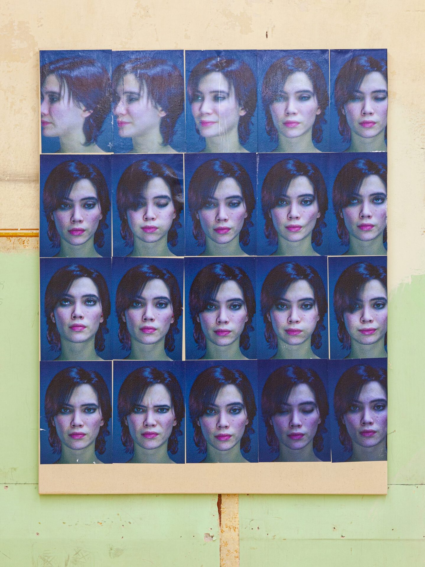 Malte Zander, Screen Test: Tash, 2022, Laser print, Acrylics, UV varnish on canvas, 125 x 98 cm, 2022