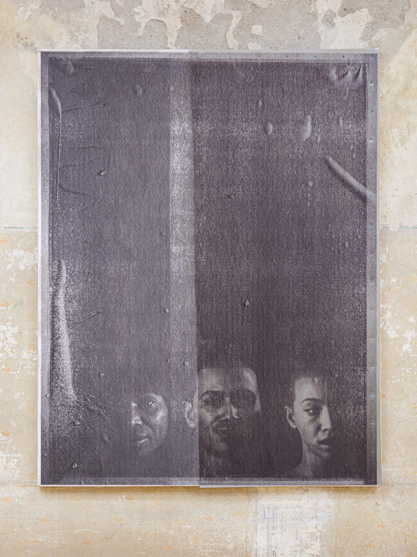 Malte Zander,Poster Copy, Aluminum, Acrylics, UV print on canvas, 125 x 98 cm, 2022