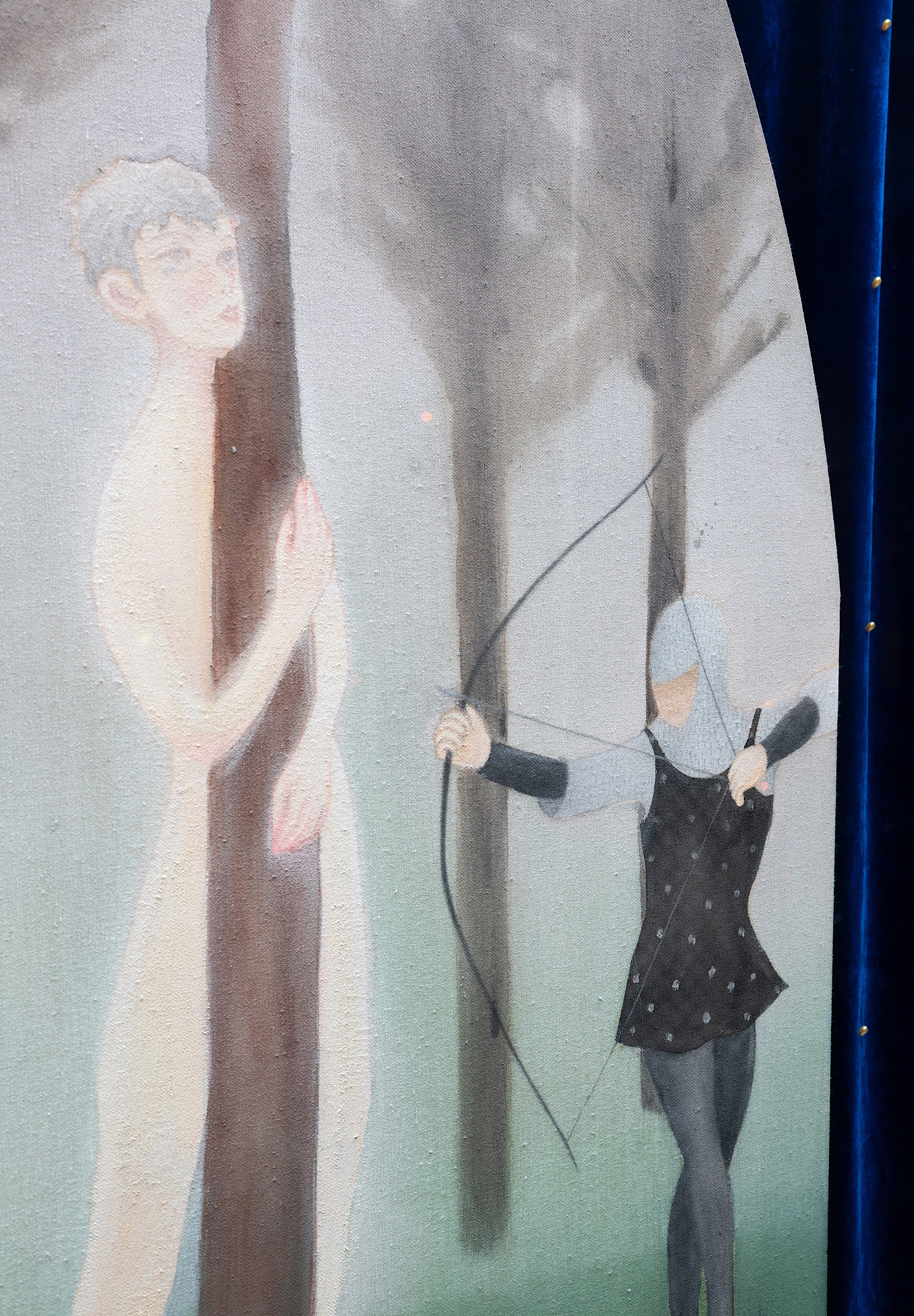 Øleg & Kaśka, "Where The Future Grows", 2022, acrylics and coloured pencils on canvas, detail of "Where The Future Grows Act 2"