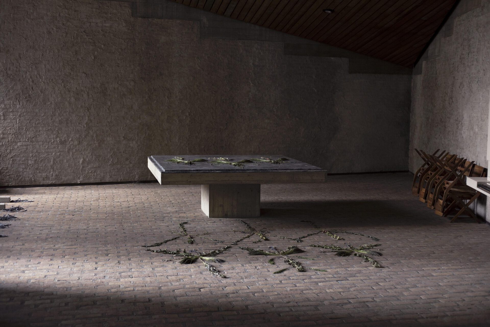 iida-simon in collaboration with morgane fontaine and pauline millet, weeds, 2022, installation, 400cmx250cm
