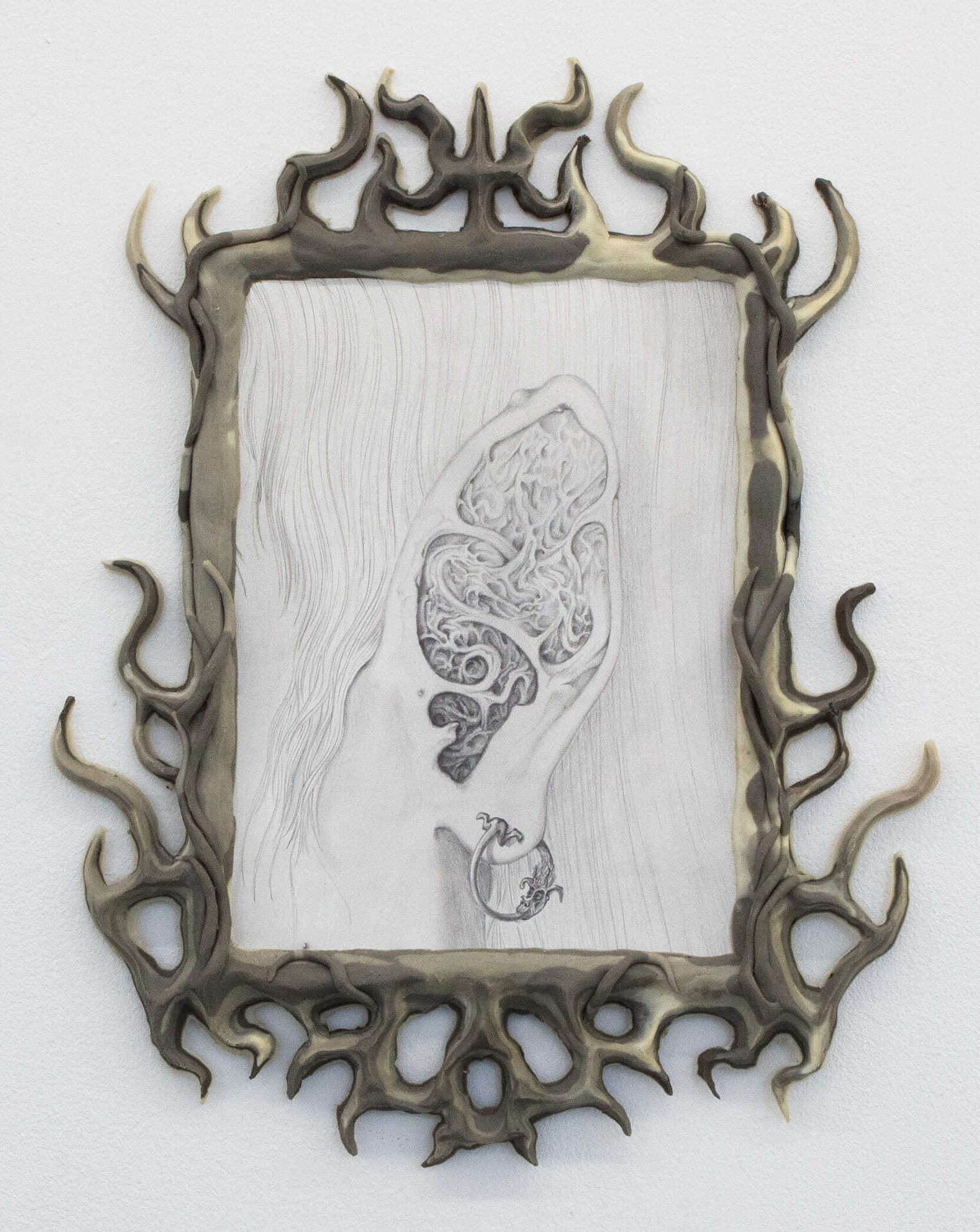 Jürgen Baumann, holey, Graphite on paper, polyurethane, 49 x 38.5 x 2cm | 2022