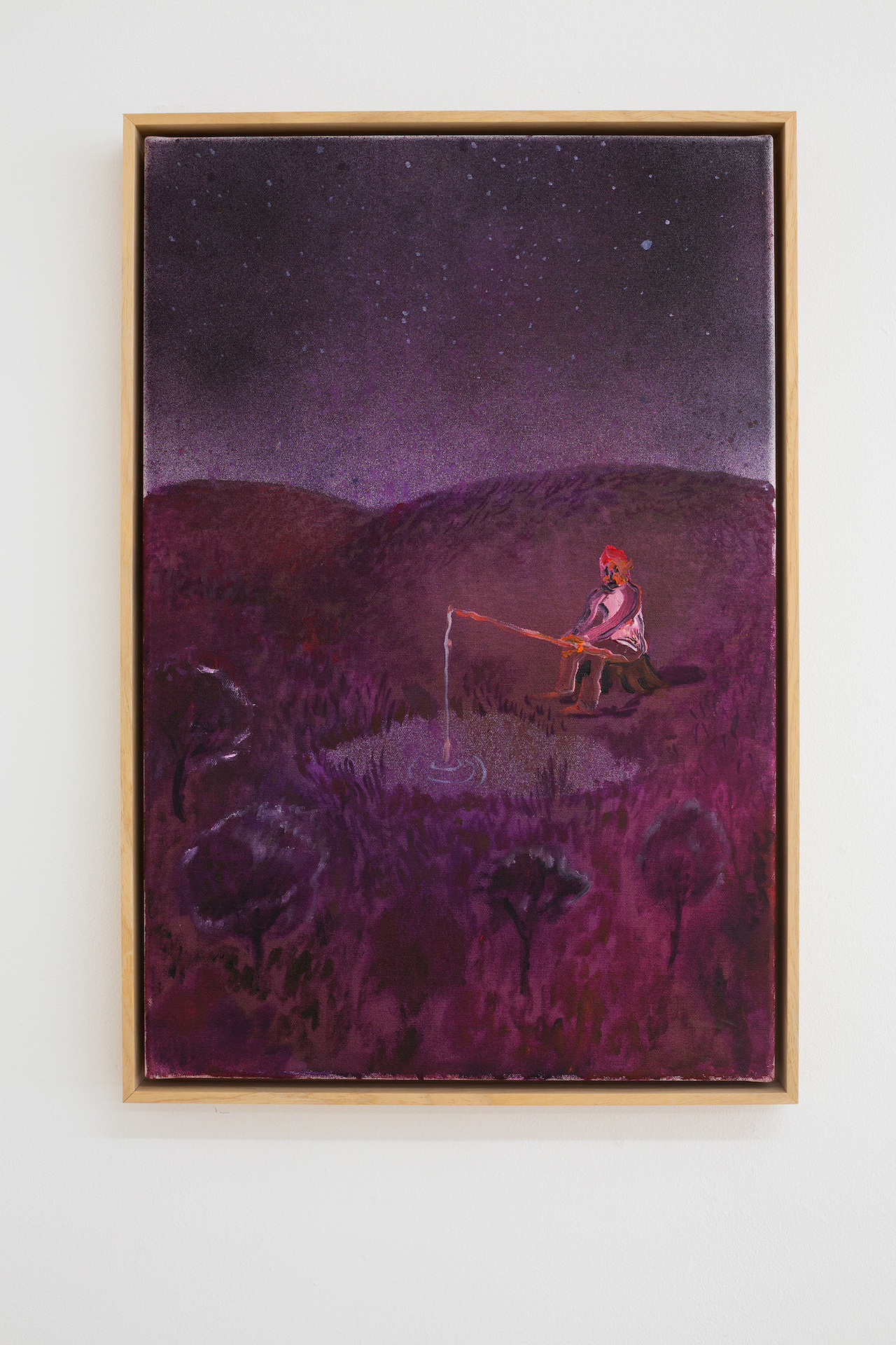 Kaspars Groševs, Fisherman,2022. Acrylic and oil on canvas, 40 x 60 cm